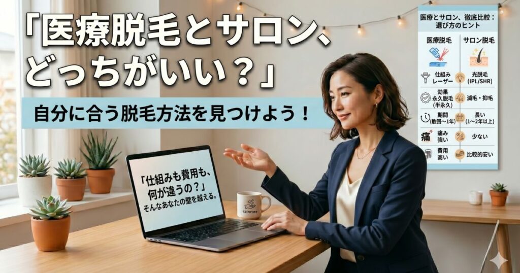医療脱毛とサロン脱毛の違いを徹底比較【2026年版】あなたに合うのはどっち？