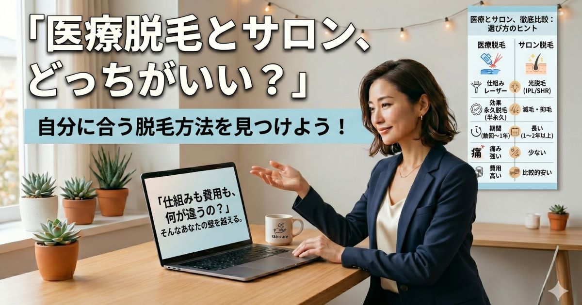 医療脱毛とサロン脱毛の違いを徹底比較【2026年版】あなたに合うのはどっち?