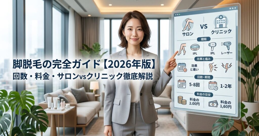 脚脱毛の完全ガイド【2026年版】回数・料金・サロンvsクリニック徹底解説